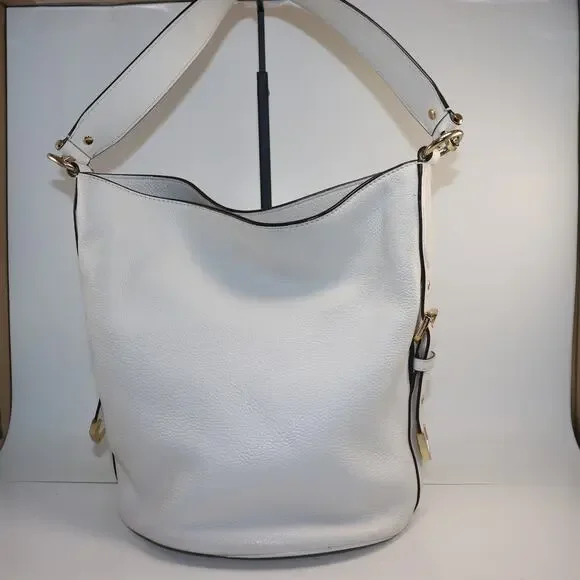 Michael Kors White Bucket Shoulder Bag EUC - Picture 2 of 7